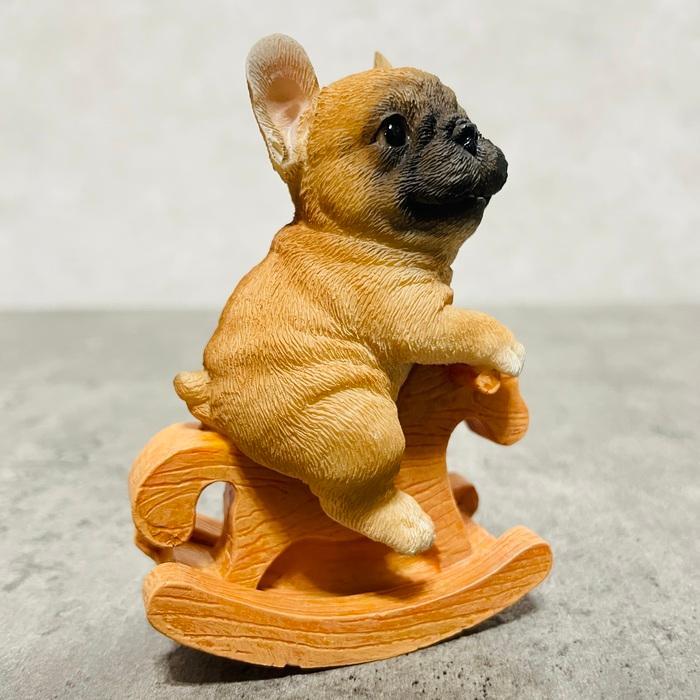 置物 犬 かわいい 動物 玄関 木馬に乗るフレンチブルドッグ リアル インテリア ガーデンオーナメント  woobia ウービア |  | 07