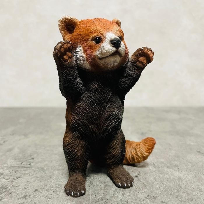 かわいい 置物 手をあげるレッサーパンダ 玄関 おしゃれ インテリア
