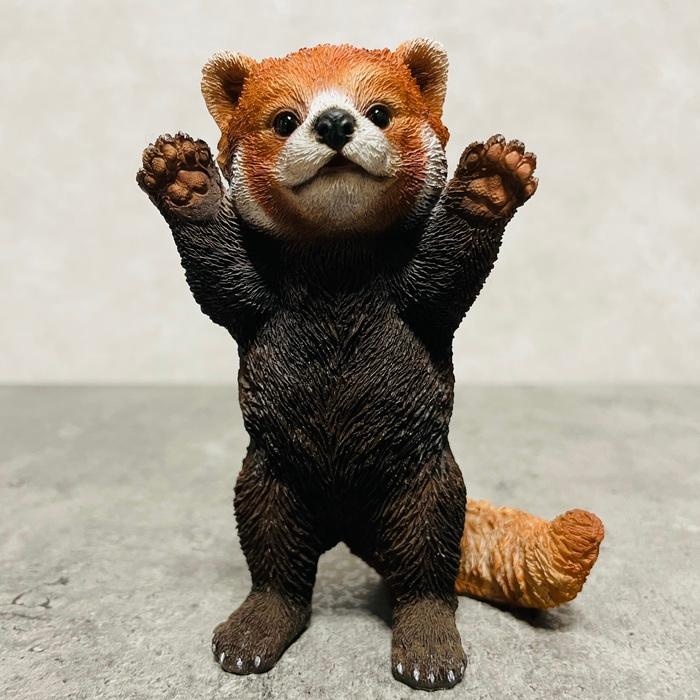 かわいい 置物 手をあげるレッサーパンダ 玄関 おしゃれ インテリア
