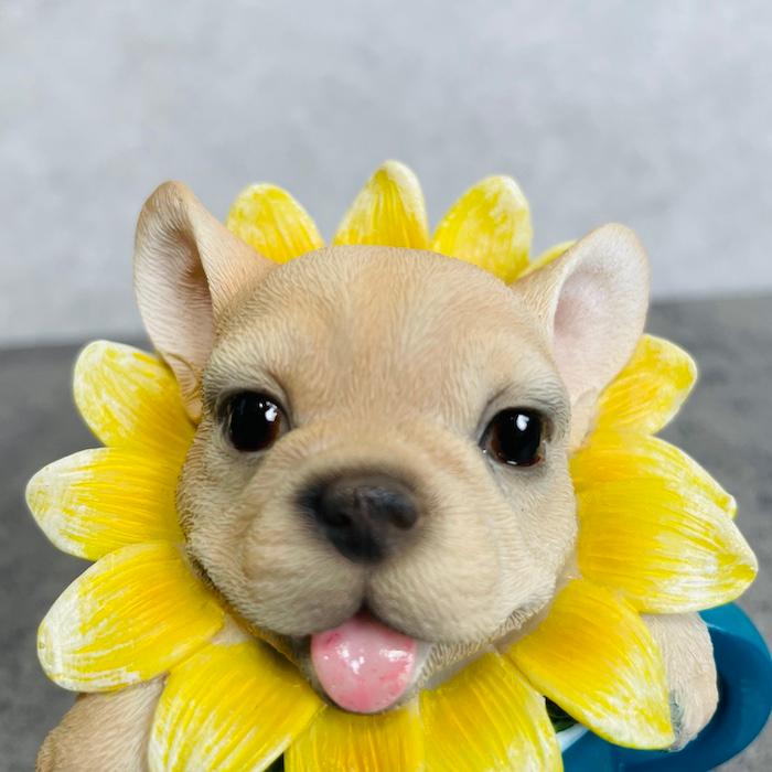 WOOBIA（ウービア） 置物 犬 かわいい 動物 玄関 カップに入るフレンチ