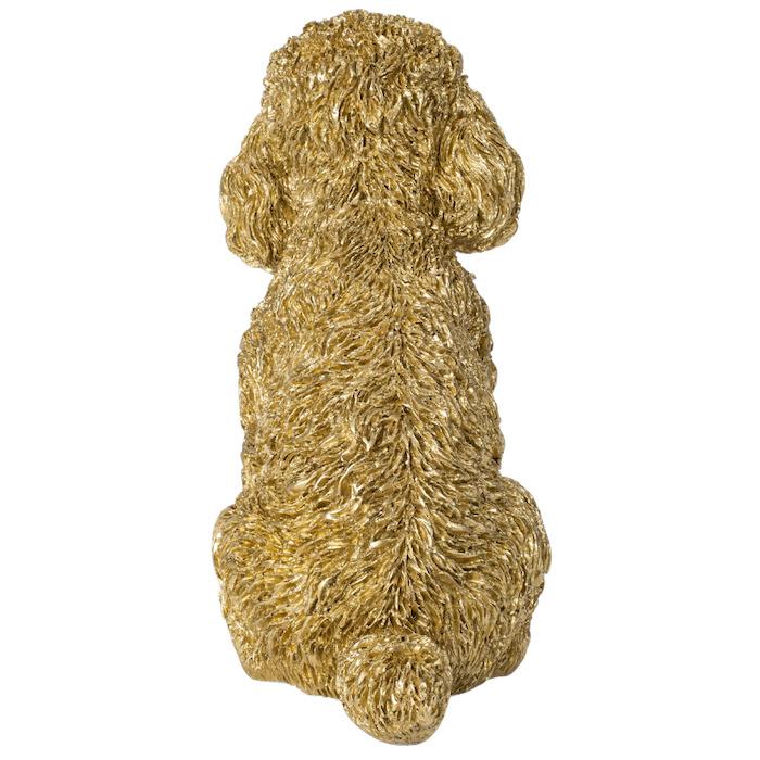 WOOBIA（ウービア） 置物 犬 動物 お座りプードル ゴールド 小 金色