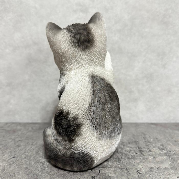 猫の置物 ソーラーランプを右手で持ち上げるサバトラ猫 高さ17cm woobia かわいい動物 おしゃれなインテリア |  | 12