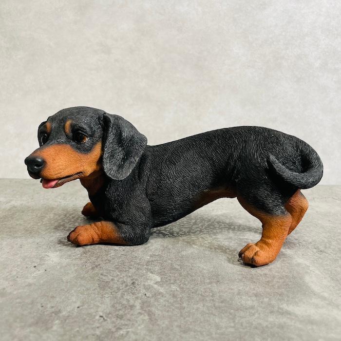 置物 犬 かわいい 横幅22.5cm 動物 玄関 じゃれる ミニチュアダックス