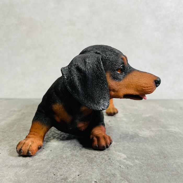 置物 犬 かわいい 横幅22.5cm 動物 玄関 じゃれる ミニチュアダックス
