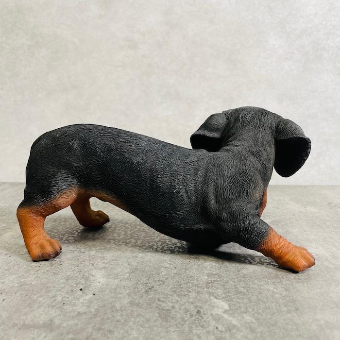 置物 犬 かわいい 横幅22.5cm 動物 玄関 じゃれる ミニチュアダックス