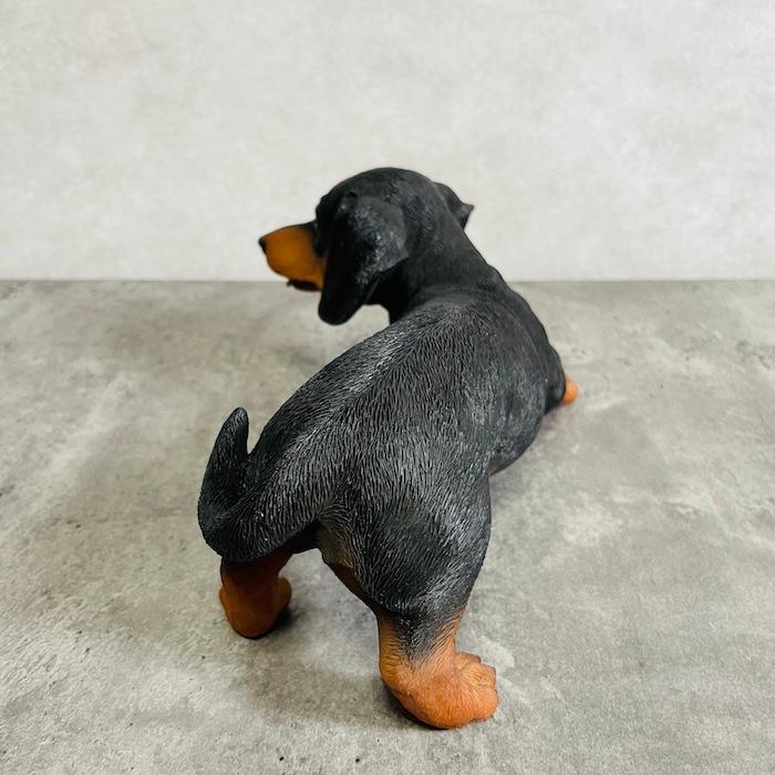 置物 犬 かわいい 横幅22.5cm 動物 玄関 じゃれる ミニチュアダックス