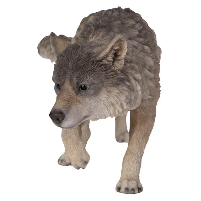置物 動物 歩くオオカミ 高さ16cm 狼 woobia おしゃれ 大きい 玄関