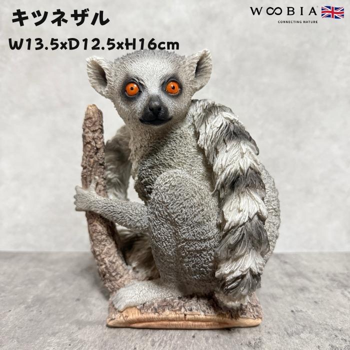 置物動物 キツネザル 高さ16cm おしゃれ 大きい 玄関 インテリア 庭