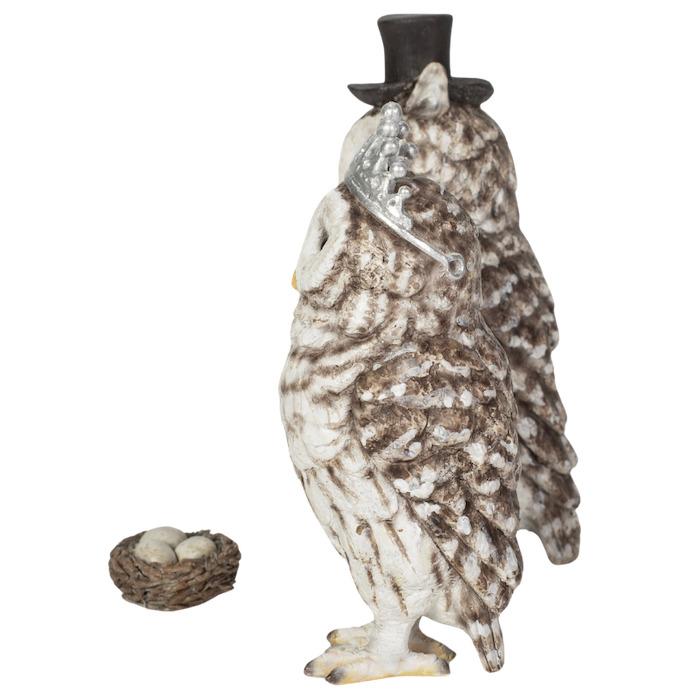 鳥 置物 オブジェ 北欧 動物 かわいい フクロウ夫婦 高さ12.5cm woobia おしゃれ 玄関インテリア リアル 大型 ウービア |  | 03