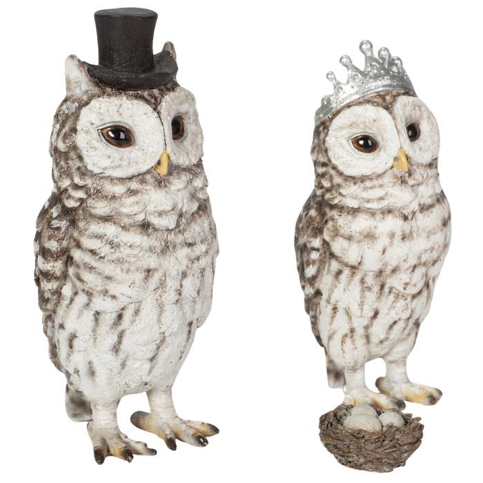 鳥 置物 オブジェ 北欧 動物 かわいい フクロウ夫婦 高さ12.5cm woobia おしゃれ 玄関インテリア リアル 大型 ウービア |  | 06