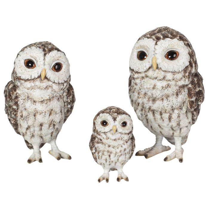 鳥 置物 オブジェ 北欧 動物 かわいい フクロウファミリー 高さ10cm woobia おしゃれ 玄関インテリア リアル 大型 ウービア |  | 01