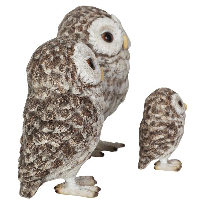 鳥 置物 オブジェ 北欧 動物 かわいい フクロウファミリー 高さ10cm woobia おしゃれ 玄関インテリア リアル 大型 ウービア |  | 05