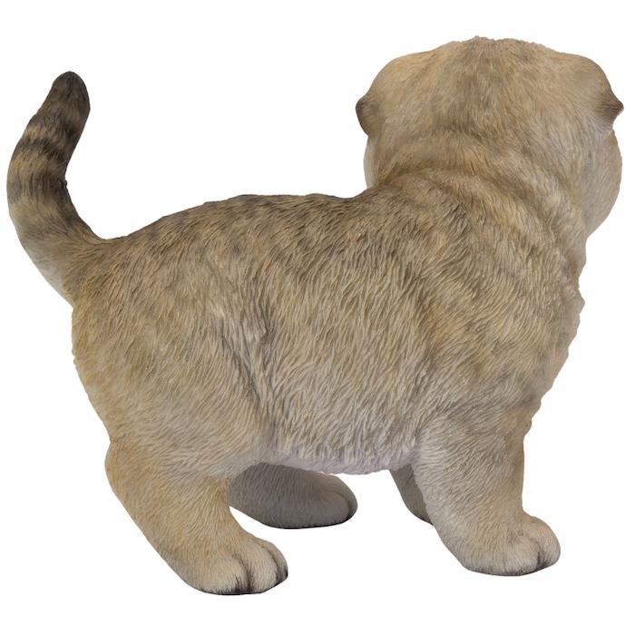 【在庫処分】ウービア 左向きスコティッシュ フォールドたれ耳 茶黒 18×10. 置物 動物 かわいい 左向きスコティッシュ フォールドたれ耳 茶黒 ネコ