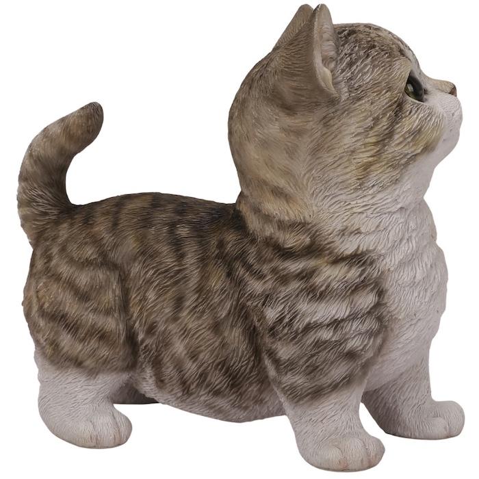 置物 動物 マンチカン サバトラ白 ネコ 高さ15cm woobia おしゃれ