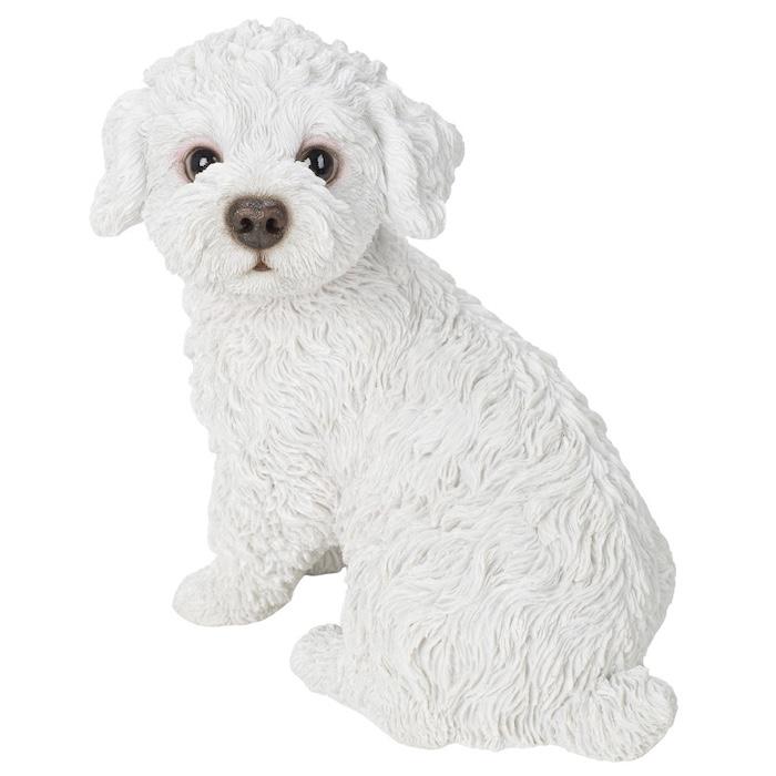 置物 犬 動物 振り返るトイプードル 白 大 高さ20.5cm woobia おしゃれ 大きい 玄関 インテリア かわいい オブジェ |  | 01