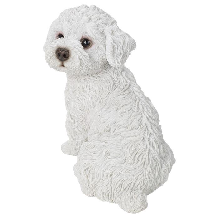 置物 犬 動物 振り返るトイプードル 白 大 高さ20.5cm woobia おしゃれ 大きい 玄関 インテリア かわいい オブジェ |  | 02