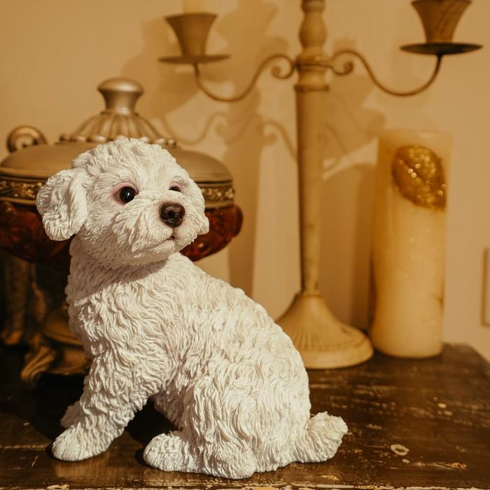 置物 犬 動物 振り返るトイプードル 白 大 高さ20.5cm woobia おしゃれ 大きい 玄関 インテリア かわいい オブジェ |  | 07