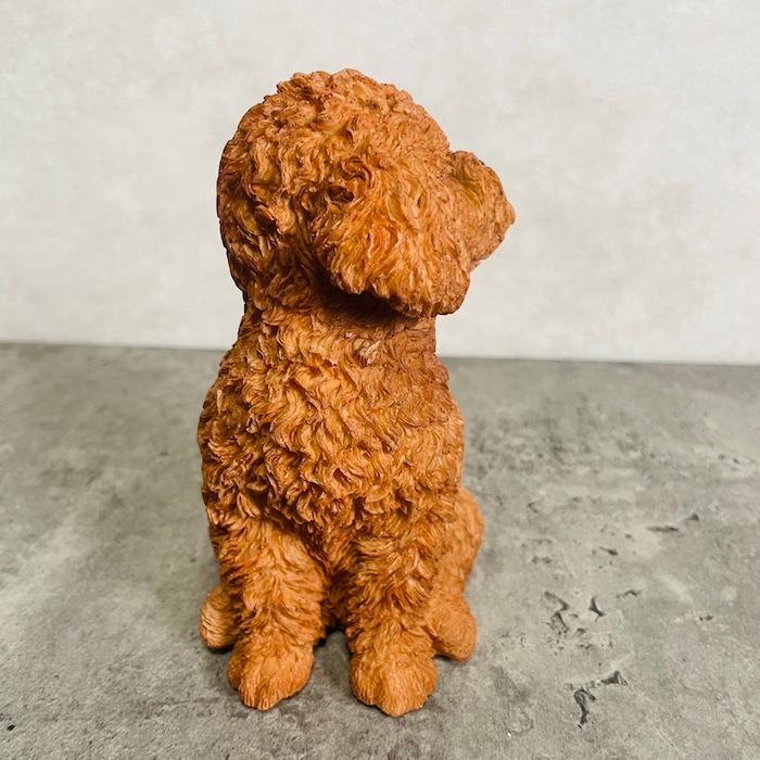 置物 犬 かわいい 動物 玄関 振り返るトイプードル ブラウン おしゃれ