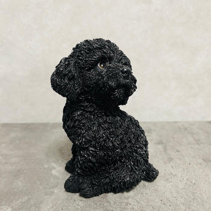 置物 犬 かわいい 動物 玄関 振り返るトイプードル ブラック おしゃれ