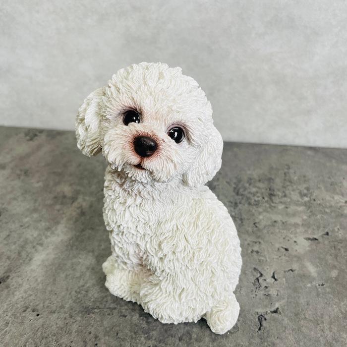 置物 犬 かわいい 動物 玄関 振り返るトイプードル 白 おしゃれ インテリア ガーデンオーナメント woobia ウービア |  | 02