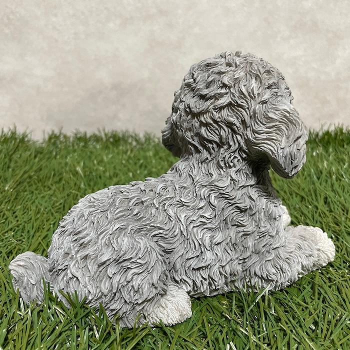 置物 犬 かわいい 動物 玄関 見上げるトイプードル グレー おしゃれ