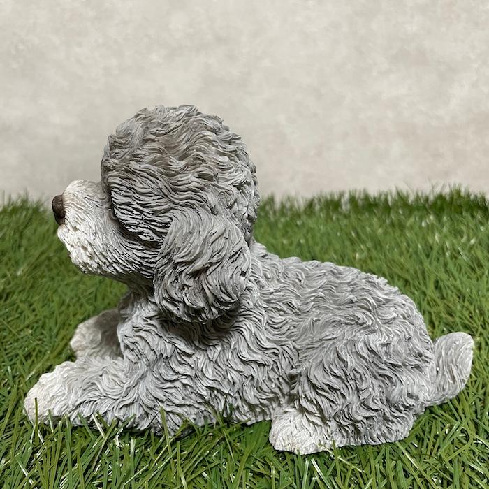 置物 犬 かわいい 動物 玄関 見上げるトイプードル グレー おしゃれ