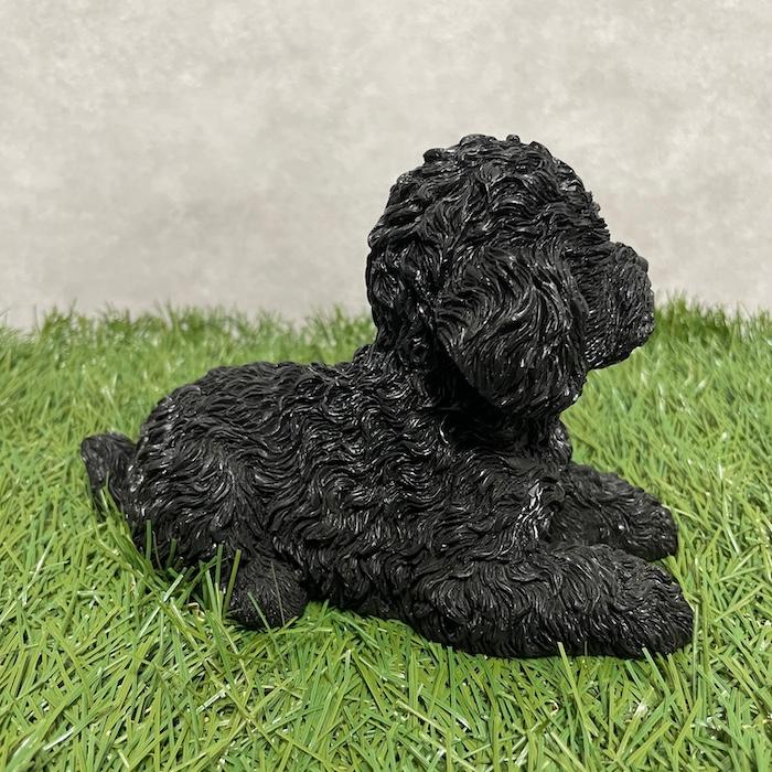 置物 犬 かわいい 動物 玄関 見上げるトイプードル ブラック おしゃれ