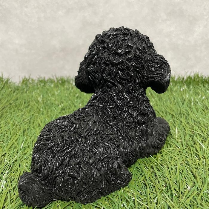 置物 犬 かわいい 動物 玄関 見上げるトイプードル ブラック おしゃれ