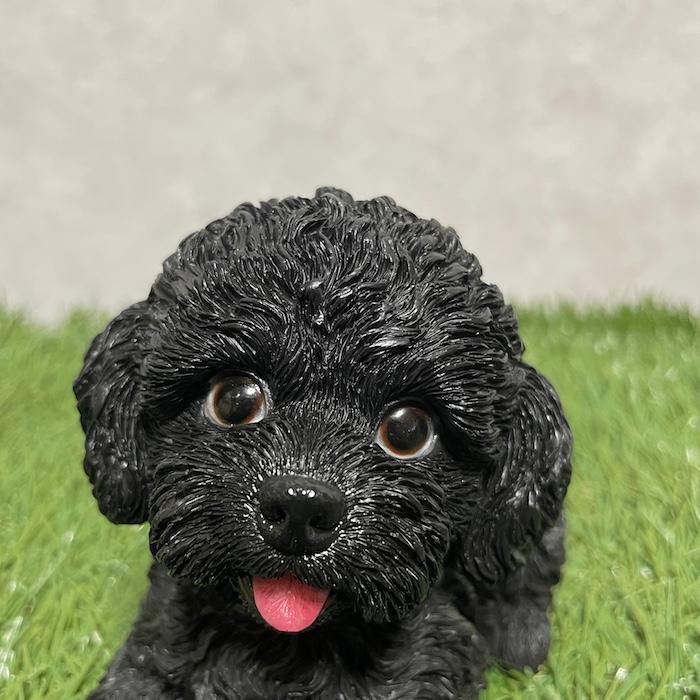 置物 犬 かわいい 動物 玄関 見上げるトイプードル ブラック おしゃれ