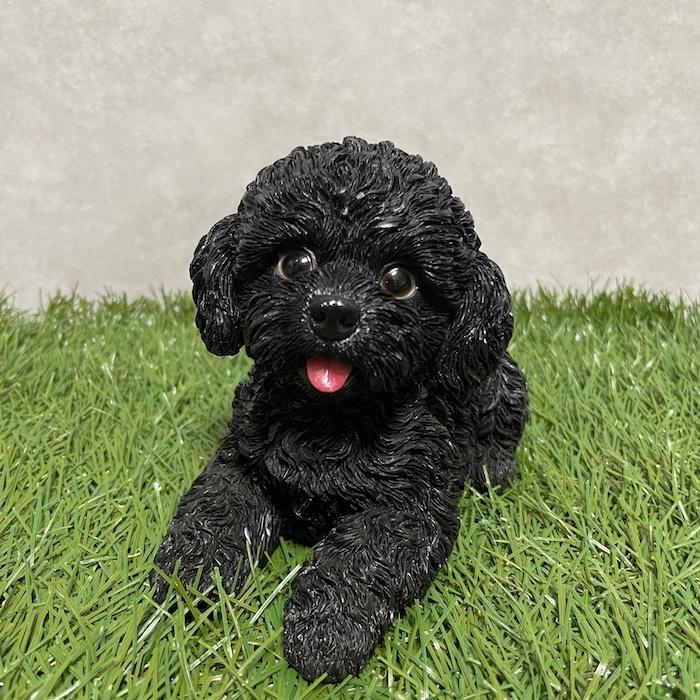置物 犬 かわいい 動物 玄関 見上げるトイプードル ブラック おしゃれ