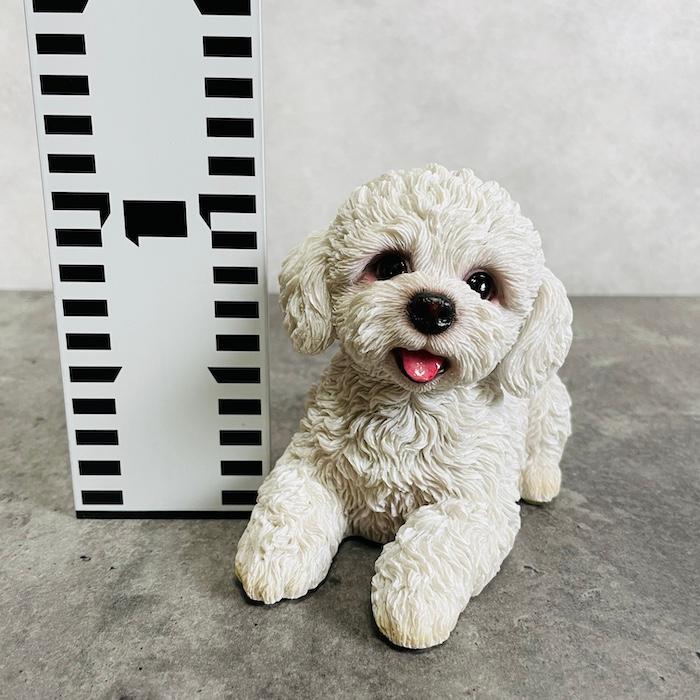 置物 犬 かわいい 動物 玄関 見上げるトイプードル 白 おしゃれ