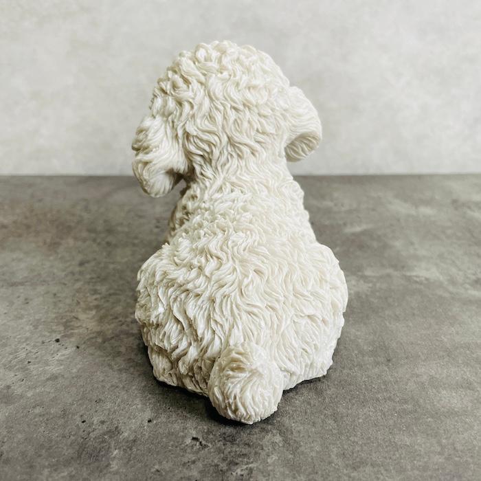 置物 犬 かわいい 動物 玄関 見上げるトイプードル 白 おしゃれ