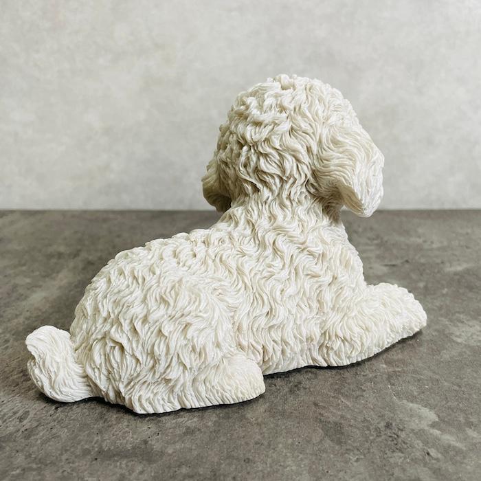置物 犬 かわいい 動物 玄関 見上げるトイプードル 白 おしゃれ