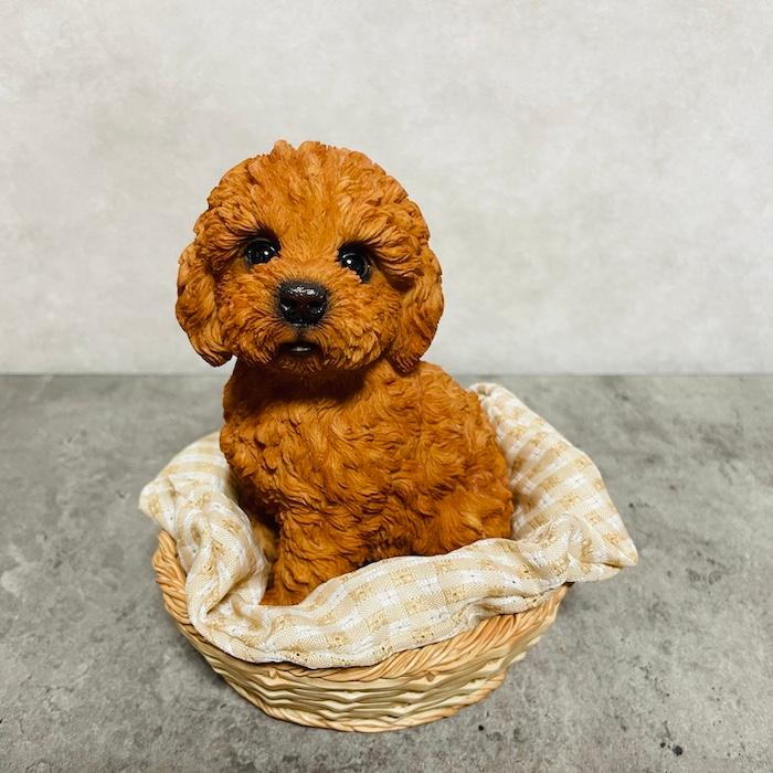 WOOBIA（ウービア） 置物 犬 かわいい 動物 玄関 竹かごプードル