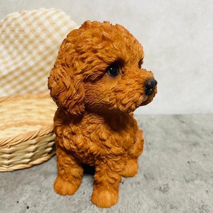 WOOBIA（ウービア） 置物 犬 かわいい 動物 玄関 竹かごプードル