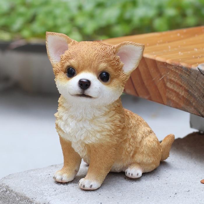 犬の置物　 かわいい 犬 置物 横幅22.5cm じゃれる ミニチュアダックスフンド