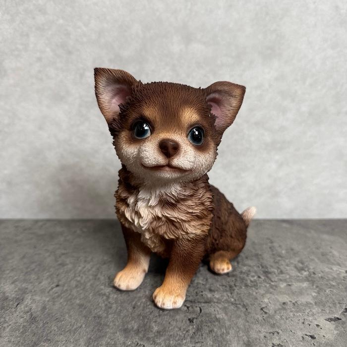 犬 置物 おしゃれ お座りチワワ ブラウン かわいい 動物 インテリア オブジェ ガーデンオーナメント woobia ウービア |  | 01