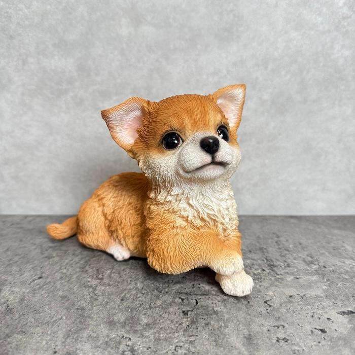 犬 置物 おしゃれ 見上げるチワワ レッド かわいい 動物 インテリア