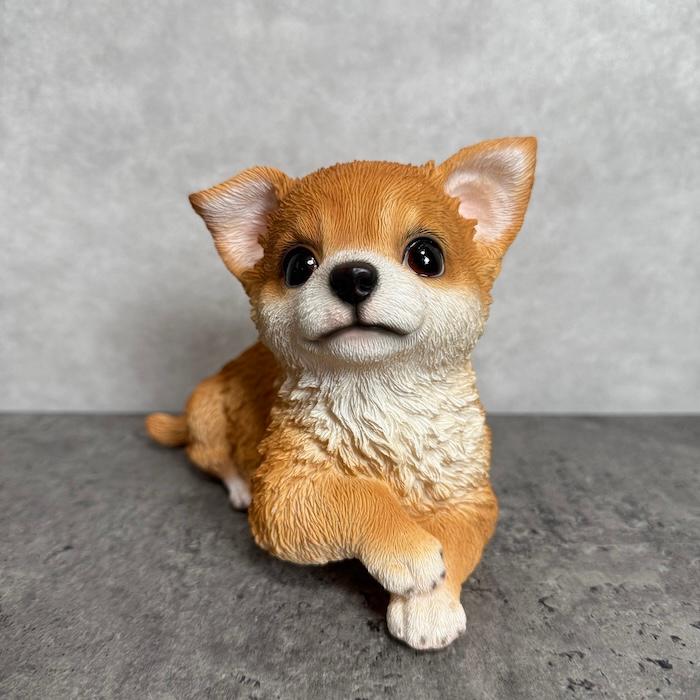 犬 置物 おしゃれ 見上げるチワワ レッド かわいい 動物 インテリア