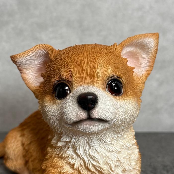 犬 置物 おしゃれ 見上げるチワワ レッド かわいい 動物 インテリア
