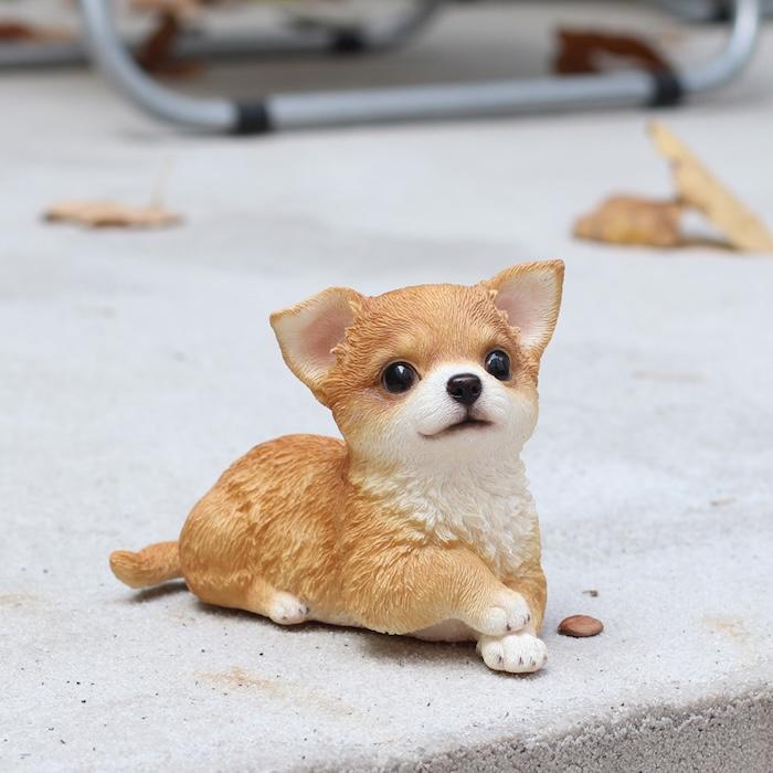 犬 置物 おしゃれ 見上げるチワワ レッド かわいい 動物 インテリア