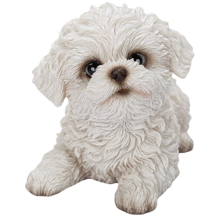 COOPERCRAFT　マルチーズと思われる犬の置物　白色　ホワイト　レア　希少 WOOBIA（ウービア） 犬 置物 おしゃれ 見上げるマルチーズ かわいい