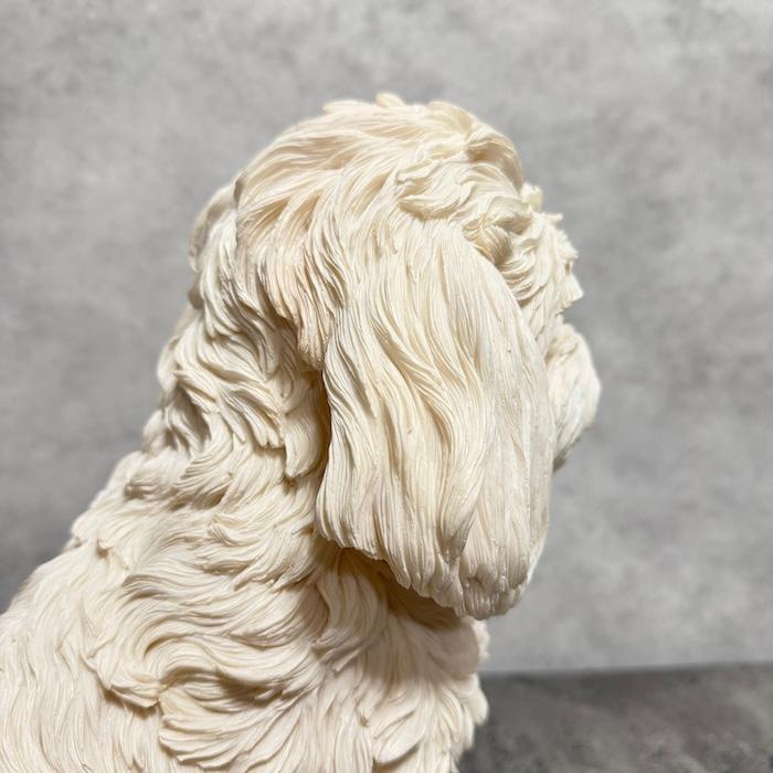犬 置物 大型 動物 おすわりマルチーズ イヌ 高さ34cm woobia おしゃれ