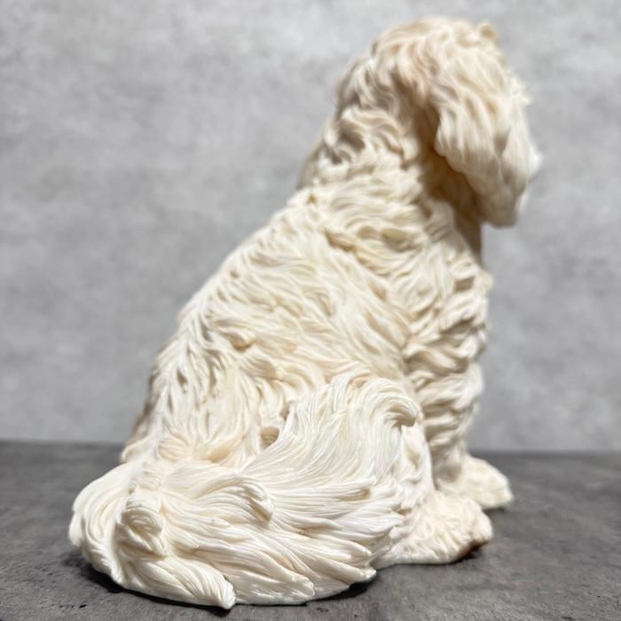 犬 置物 大型 動物 おすわりマルチーズ イヌ 高さ34cm woobia おしゃれ