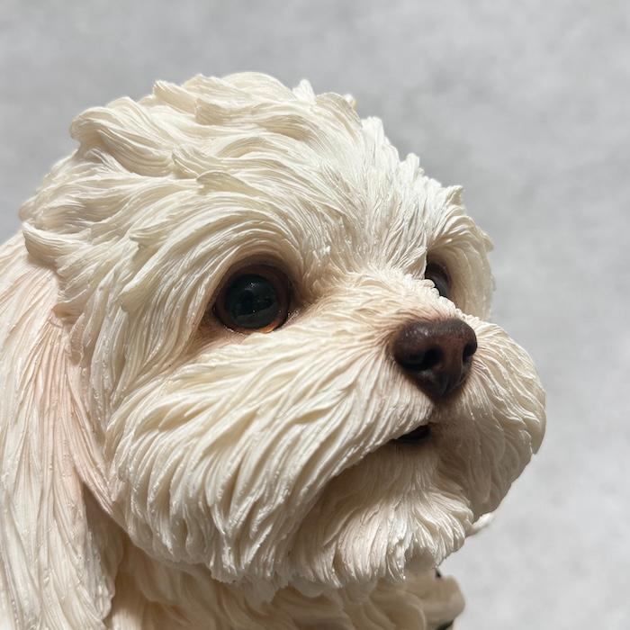 犬 置物 大型 動物 おすわりマルチーズ イヌ 高さ34cm woobia おしゃれ