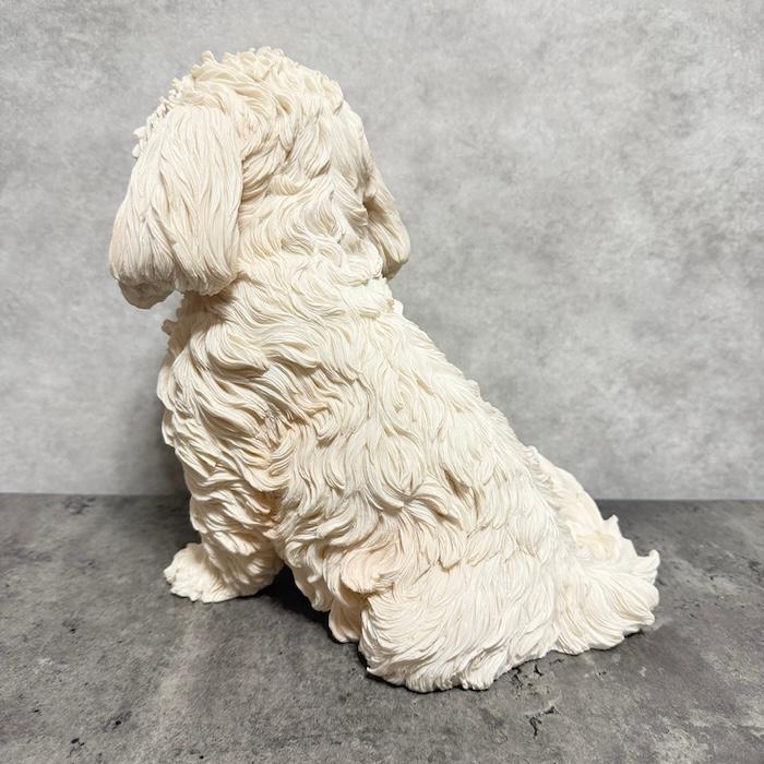 犬 置物 大型 動物 おすわりマルチーズ イヌ 高さ34cm woobia おしゃれ