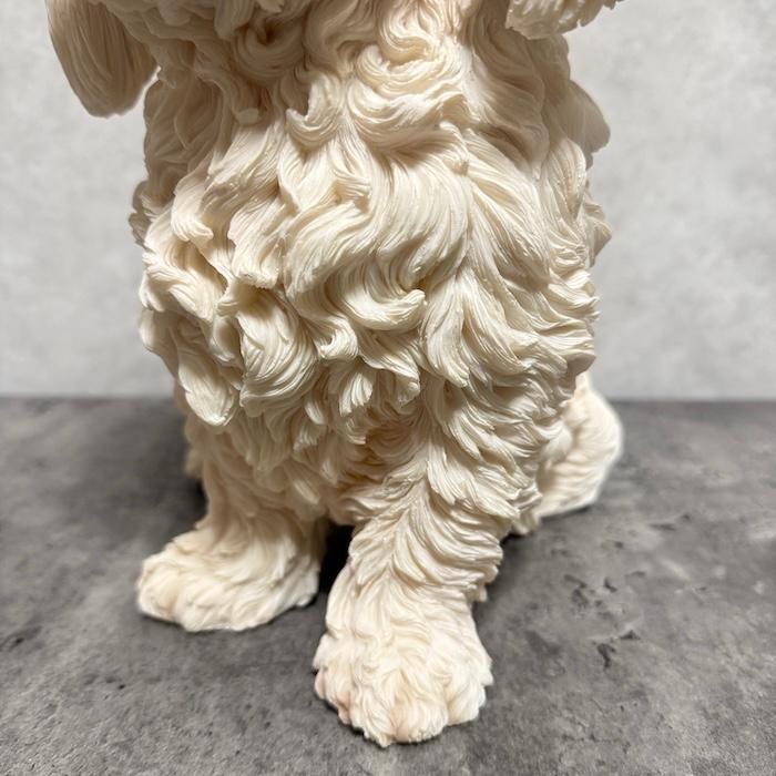 犬 置物 大型 動物 おすわりマルチーズ イヌ 高さ34cm woobia おしゃれ