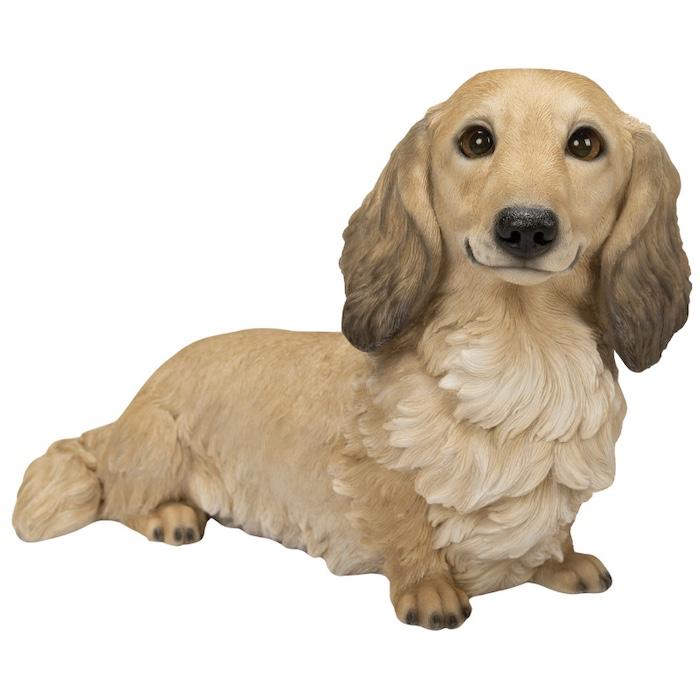 犬 置物 大型 動物 ダックスフンド クリーム 大 高さ24cm woobia