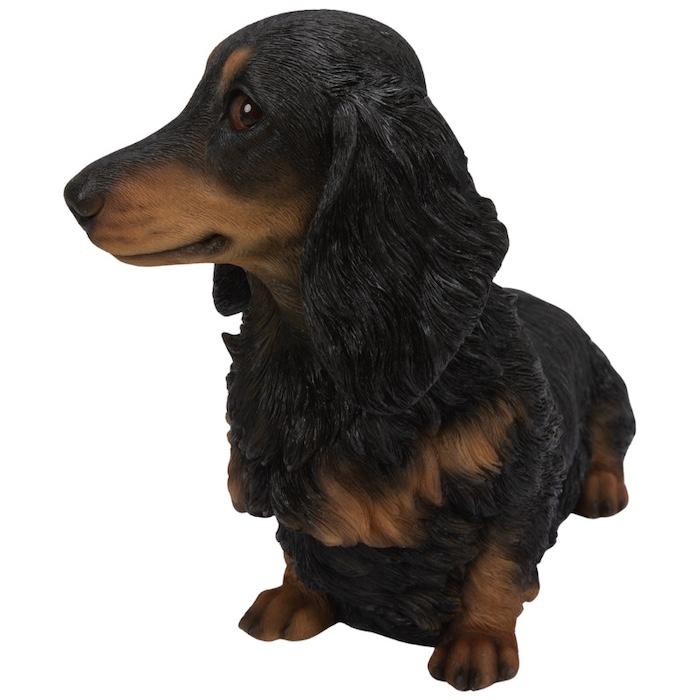 犬 置物 大型 動物 ダックスフンド ブラック 大 イヌ 高さ24cm woobia