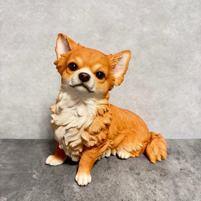 WOOBIA（ウービア） 犬 置物 大型 動物 見上げるチワワ 横幅26.8cm